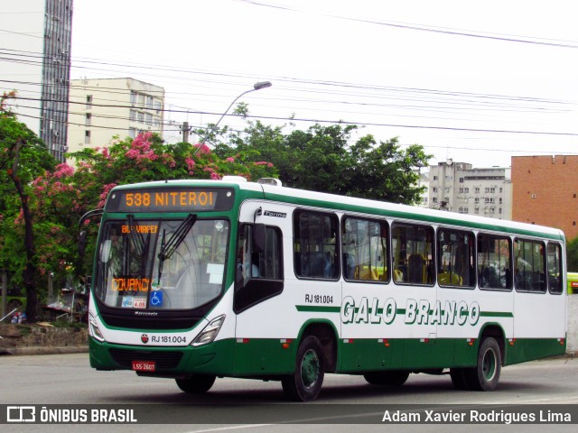 Viação Galo Branco RJ 181.004 na cidade de Niterói, Rio de Janeiro, Brasil, por Adam Xavier Rodrigues Lima. ID da foto: 9365396.