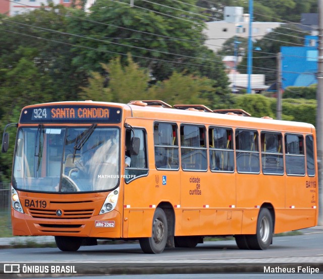 Transporte Coletivo Glória BA119 na cidade de Curitiba, Paraná, Brasil, por Matheus Felipe. Número da foto: #9367234.