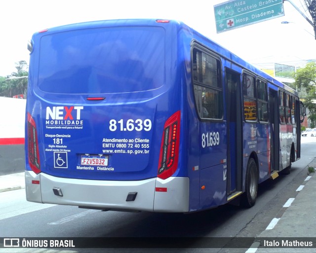 Next Mobilidade - ABC Sistema de Transporte 81.639 na cidade de Diadema, São Paulo, Brasil, por Italo Matheus. ID da foto: 9369025.