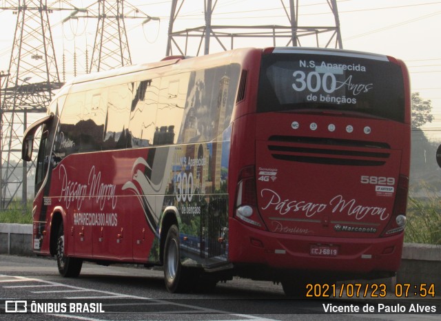 Empresa de Ônibus Pássaro Marron 5829 na cidade de São José dos Campos, São Paulo, Brasil, por Vicente de Paulo Alves. Número da foto: #9367386.