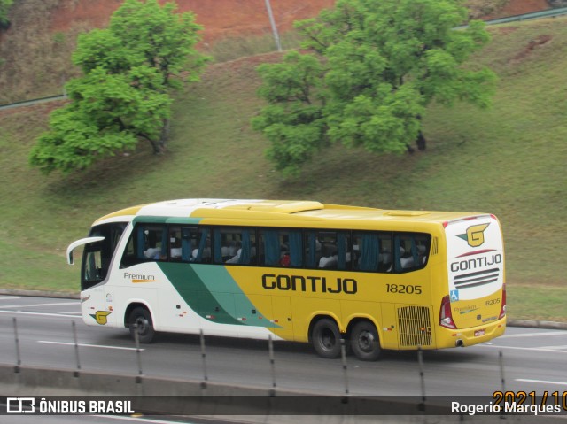 Empresa Gontijo de Transportes 18205 na cidade de São José dos Campos, São Paulo, Brasil, por Rogerio Marques. ID da foto: 9372946.