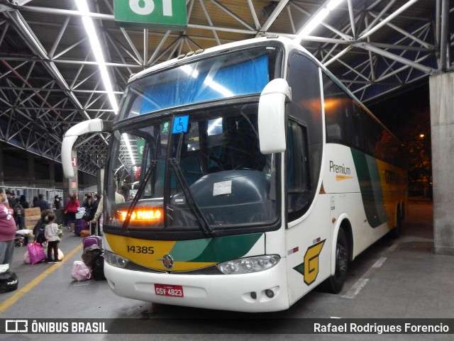 Empresa Gontijo de Transportes 14385 na cidade de São Paulo, São Paulo, Brasil, por Rafael Rodrigues Forencio. ID da foto: 9373388.