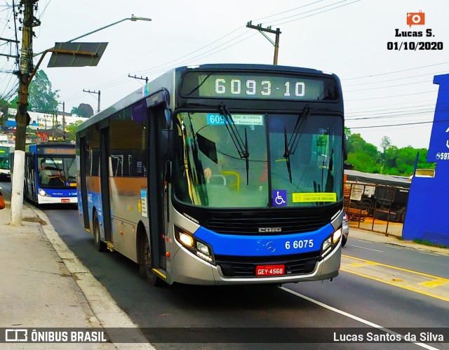 Transwolff Transportes e Turismo 6 6075 na cidade de São Paulo, São Paulo, Brasil, por Lucas Santos da Silva. ID da foto: 9371932.