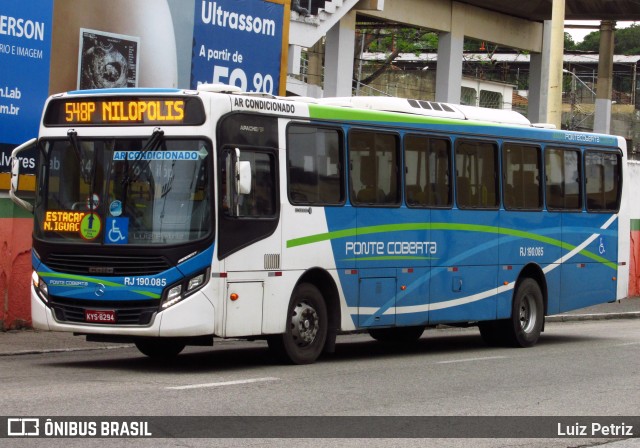 Viação Ponte Coberta RJ 190.085 na cidade de Nilópolis, Rio de Janeiro, Brasil, por Luiz Petriz. Número da foto: #9373401.