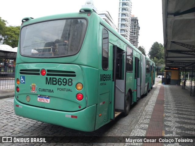 Auto Viação Mercês MB698 na cidade de Curitiba, Paraná, Brasil, por Mayron Cesar  Colaço Teixeira. Número da foto: #9371630.
