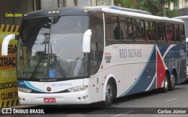 Expresso Rio Minas 3020 na cidade de Caldas Novas, Goiás, Brasil, por Carlos Júnior. ID da foto: 9376584.