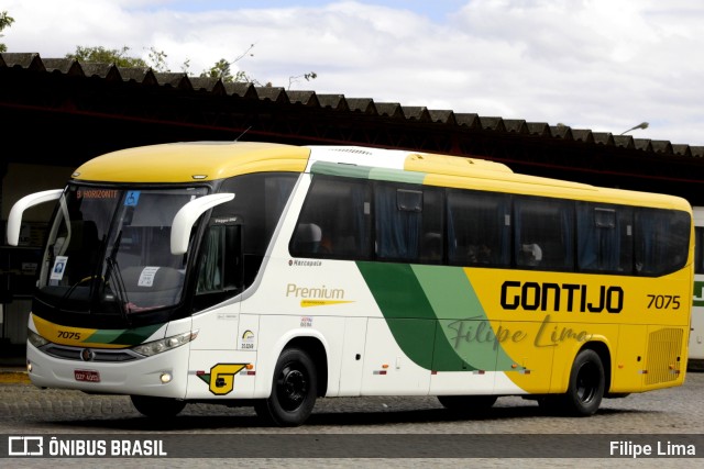 Empresa Gontijo de Transportes 7075 na cidade de Vitória da Conquista, Bahia, Brasil, por Filipe Lima. ID da foto: 9379852.