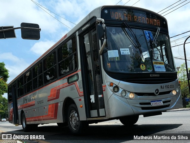 Viação Resendense RJ 192.033 na cidade de Volta Redonda, Rio de Janeiro, Brasil, por Matheus Martins da Silva. ID da foto: 9378504.