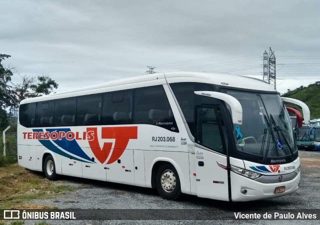 Viação Teresópolis RJ 203.068 na cidade de Aparecida, São Paulo, Brasil, por Vicente de Paulo Alves. ID da foto: 9380948.