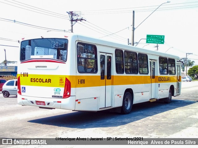 Viação Jacareí E-876 na cidade de Jacareí, São Paulo, Brasil, por Henrique Alves de Paula Silva. ID da foto: 9379416.