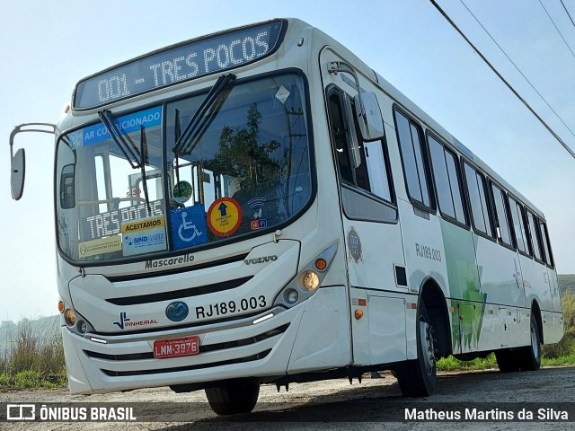 Viação Pinheiral RJ 189.003 na cidade de Piraí, Rio de Janeiro, Brasil, por Matheus Martins da Silva. Número da foto: #9378584.