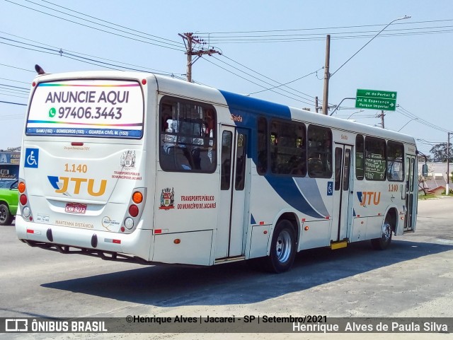 JTU - Jacareí Transporte Urbano 1.140 na cidade de Jacareí, São Paulo, Brasil, por Henrique Alves de Paula Silva. ID da foto: 9379425.