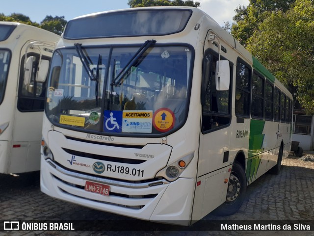 Viação Pinheiral RJ 189.011 na cidade de Volta Redonda, Rio de Janeiro, Brasil, por Matheus Martins da Silva. ID da foto: 9378566.