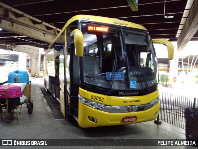 Viação Itapemirim 60083 na cidade de São Paulo, São Paulo, Brasil, por FELIPE ALMEIDA. ID da foto: 9379017.