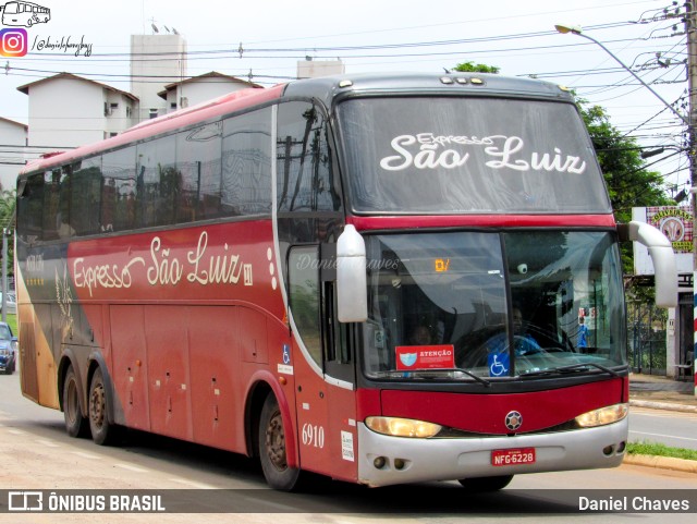 Expresso São Luiz 6910 na cidade de Goiânia, Goiás, Brasil, por Daniel Chaves. Número da foto: #9381913.