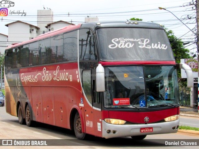 Expresso São Luiz 6910 na cidade de Goiânia, Goiás, Brasil, por Daniel Chaves. ID da foto: 9381913.