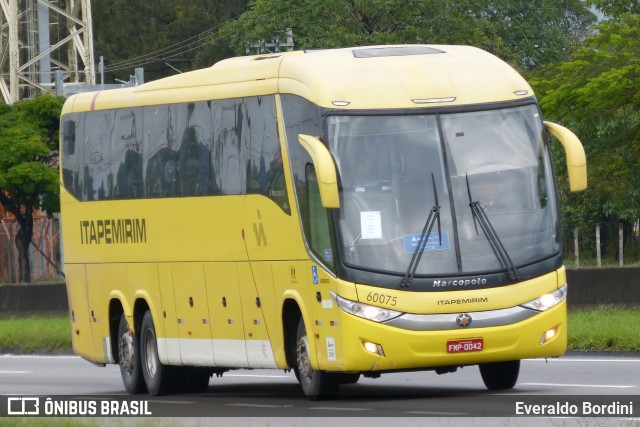 Viação Itapemirim 60075 na cidade de Caçapava, São Paulo, Brasil, por Everaldo Bordini. ID da foto: 9381881.