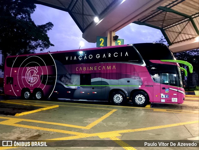 Viação Garcia 86105 na cidade de Franca, São Paulo, Brasil, por Paulo Vitor De Azevedo. Número da foto: #9383783.