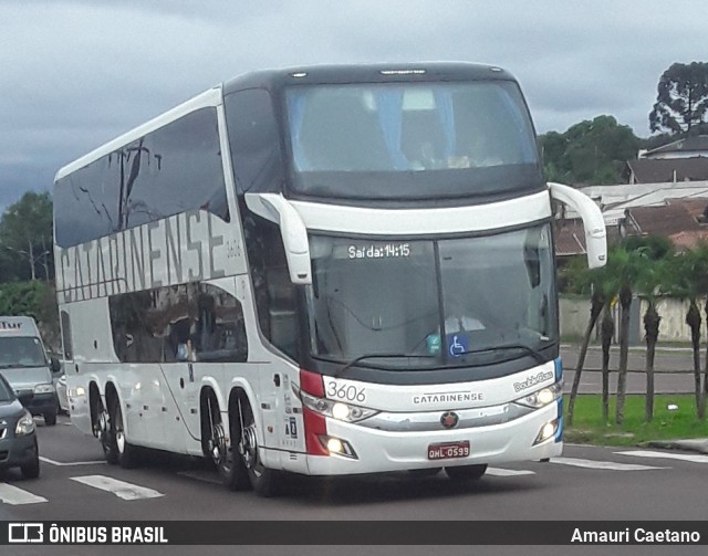 Auto Viação Catarinense 3606 na cidade de Curitiba, Paraná, Brasil, por Amauri Caetano. ID da foto: 9384339.