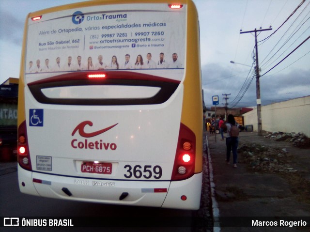 Coletivo Transportes 3659 na cidade de Caruaru, Pernambuco, Brasil, por Marcos Rogerio. Número da foto: #9328983.