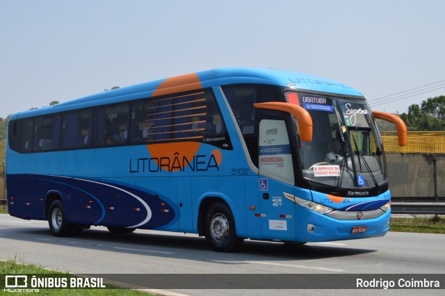 Litorânea Transportes Coletivos 5102 na cidade de Santa Isabel, São Paulo, Brasil, por Rodrigo Coimbra. ID da foto: 9328552.