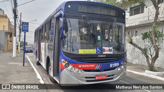 Next Mobilidade - ABC Sistema de Transporte 81189 na cidade de São Paulo, São Paulo, Brasil, por Matheus Neri dos Santos. ID da foto: 9328188.