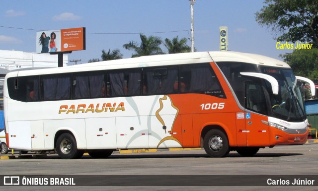 Viação Paraúna 1005 na cidade de Goiânia, Goiás, Brasil, por Carlos Júnior. ID da foto: 9330044.