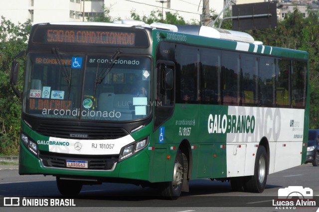 Viação Galo Branco RJ 181.057 na cidade de Niterói, Rio de Janeiro, Brasil, por Lucas Alvim. ID da foto: 9387689.