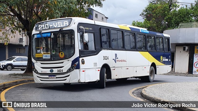 Viação Pinheiral 3024 na cidade de Volta Redonda, Rio de Janeiro, Brasil, por João Victor Rodrigues Rocha. ID da foto: 9392443.