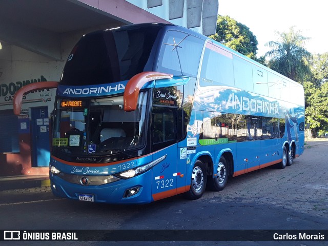 Empresa de Transportes Andorinha 7322 na cidade de Presidente Venceslau, São Paulo, Brasil, por Carlos Morais. ID da foto: 9391562.