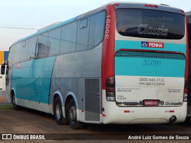 Empresa de Ônibus Nossa Senhora da Penha 35091 na cidade de Londrina, Paraná, Brasil, por André Luiz Gomes de Souza. ID da foto: 9391662.