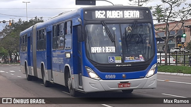 Nortran Transportes Coletivos 6569 na cidade de Porto Alegre, Rio Grande do Sul, Brasil, por Max Ramos. Número da foto: #9392936.