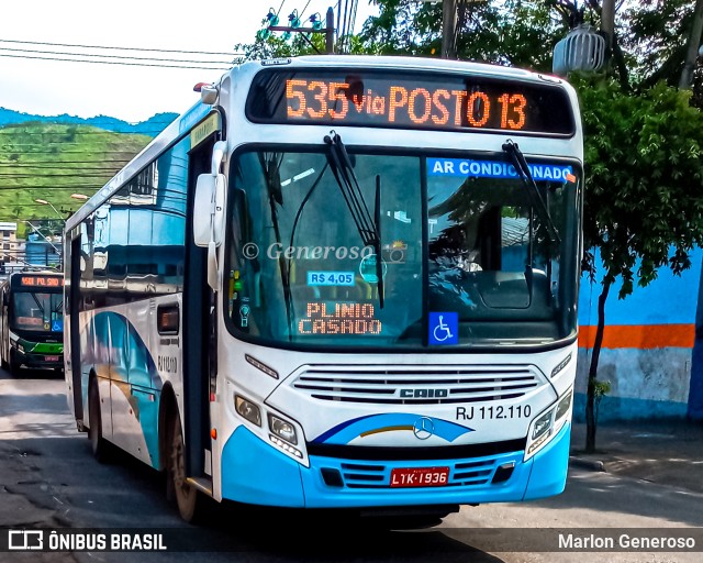 Auto Viação Vera Cruz - Belford Roxo RJ 112.110 na cidade de Nova Iguaçu, Rio de Janeiro, Brasil, por Marlon Generoso. ID da foto: 9393143.