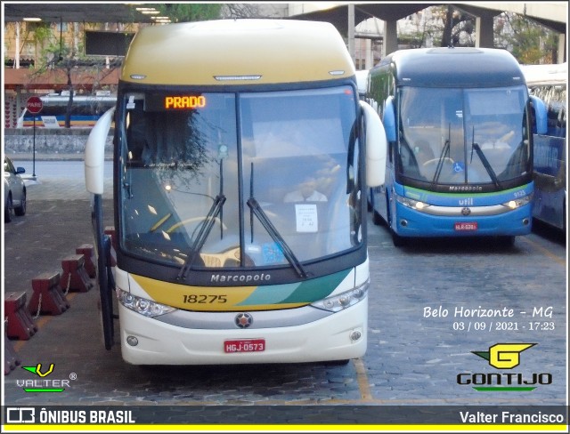 Empresa Gontijo de Transportes 18275 na cidade de Belo Horizonte, Minas Gerais, Brasil, por Valter Francisco. ID da foto: 9393053.