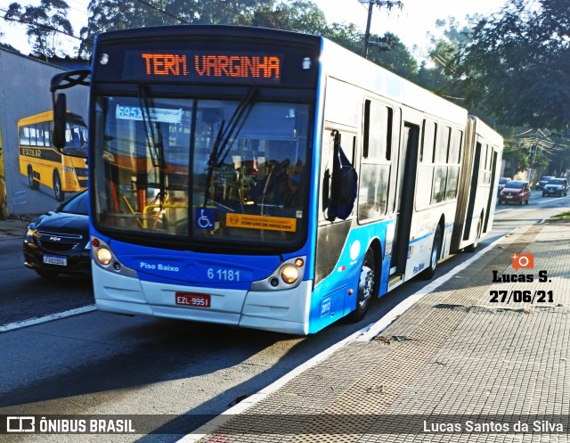 Viação Grajaú S.A. 6 1181 na cidade de São Paulo, São Paulo, Brasil, por Lucas Santos da Silva. ID da foto: 9394293.