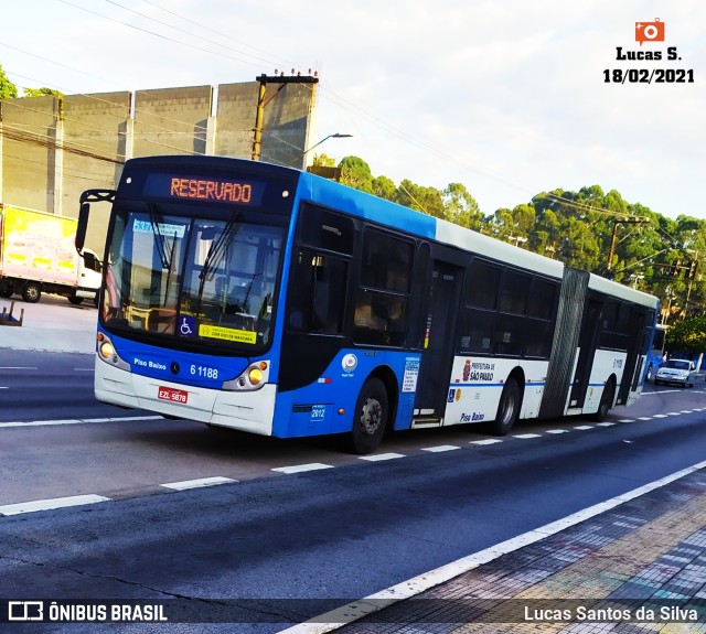 Viação Grajaú S.A. 6 1188 na cidade de São Paulo, São Paulo, Brasil, por Lucas Santos da Silva. ID da foto: 9392787.