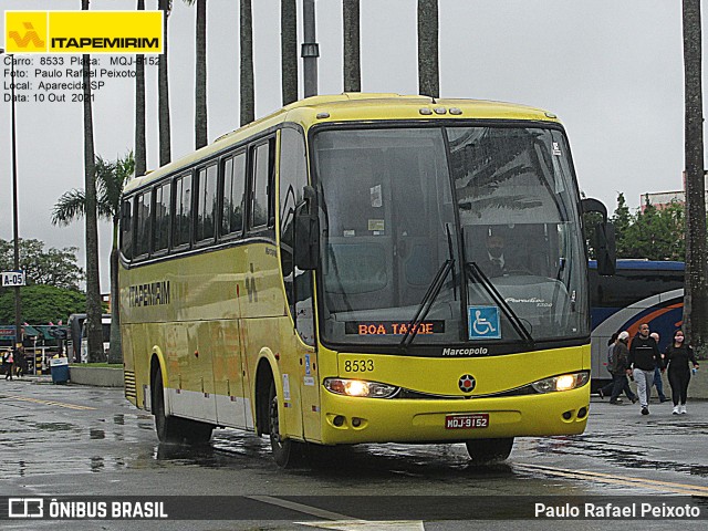 Viação Itapemirim 8533 na cidade de Aparecida, São Paulo, Brasil, por Paulo Rafael Peixoto. Número da foto: #9396138.