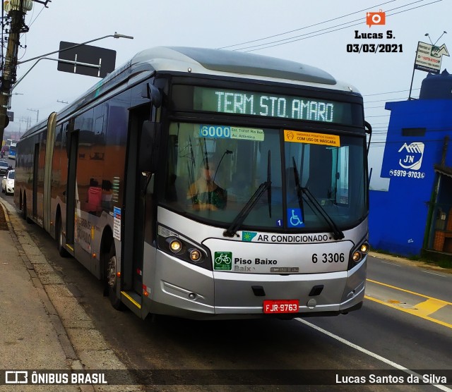 Viação Paratodos > São Jorge > Metropolitana São Paulo > Mobibrasil 6 3306 na cidade de São Paulo, São Paulo, Brasil, por Lucas Santos da Silva. Número da foto: #9396695.