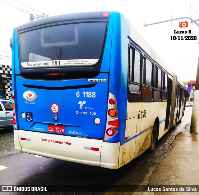 Viação Grajaú S.A. 6 1188 na cidade de São Paulo, São Paulo, Brasil, por Lucas Santos da Silva. Número da foto: #9396710.