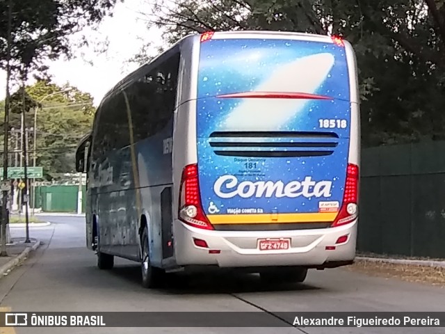 Viação Cometa 18518 na cidade de São Paulo, São Paulo, Brasil, por Alexandre Figueiredo Pereira. ID da foto: 9401511.