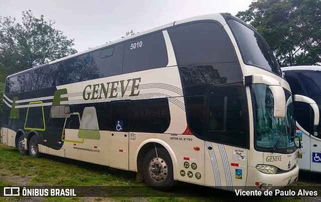 Santa Luzia Transporte e Turismo - Geneve Turismo 5010 na cidade de Aparecida, São Paulo, Brasil, por Vicente de Paulo Alves. Número da foto: #9403497.