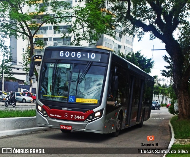 Viação Metrópole Paulista - Zona Sul 7 3444 na cidade de São Paulo, São Paulo, Brasil, por Lucas Santos da Silva. Número da foto: #9403781.