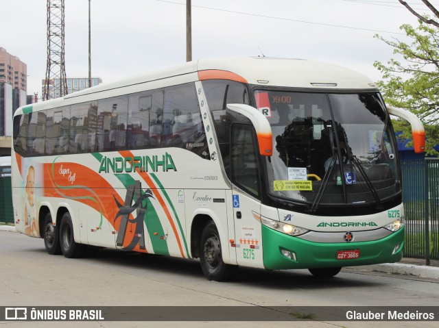 Empresa de Transportes Andorinha 6275 na cidade de São Paulo, São Paulo, Brasil, por Glauber Medeiros. ID da foto: 9403669.