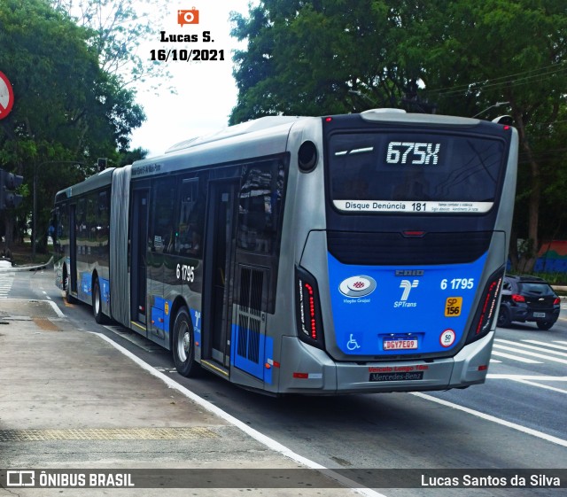 Viação Grajaú S.A. 6 1795 na cidade de São Paulo, São Paulo, Brasil, por Lucas Santos da Silva. Número da foto: #9402208.