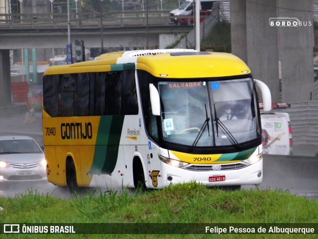 Empresa Gontijo de Transportes 7040 na cidade de Salvador, Bahia, Brasil, por Felipe Pessoa de Albuquerque. ID da foto: 9403358.