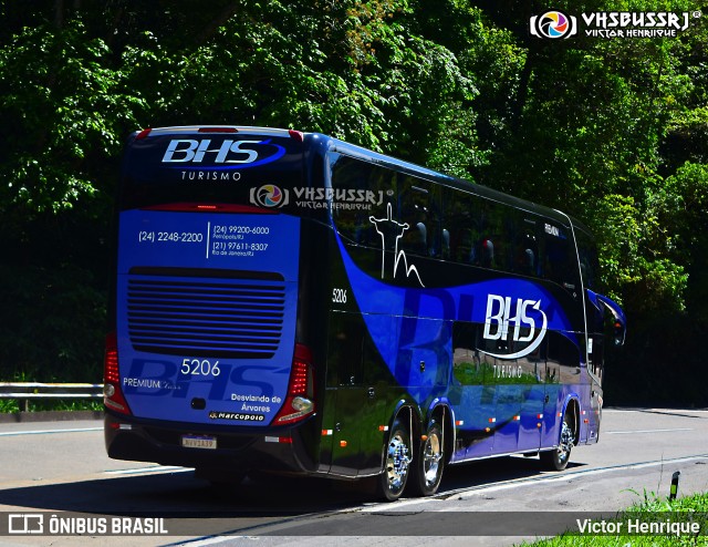 BHS Turismo de Rio 5206 na cidade de Petrópolis, Rio de Janeiro, Brasil, por Victor Henrique. Número da foto: #9407355.