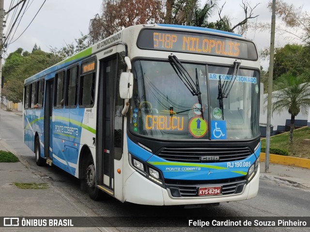 Viação Ponte Coberta RJ 190.085 na cidade de Rio de Janeiro, Rio de Janeiro, Brasil, por Felipe Cardinot de Souza Pinheiro. Número da foto: #9405806.