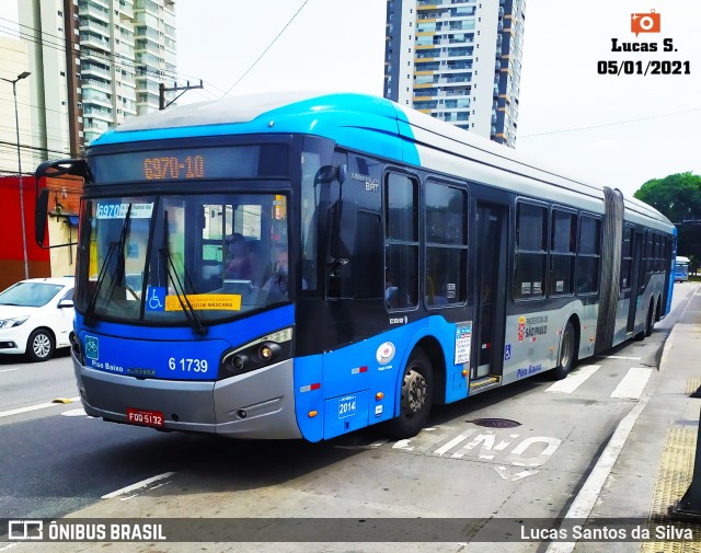 Viação Grajaú S.A. 6 1739 na cidade de São Paulo, São Paulo, Brasil, por Lucas Santos da Silva. ID da foto: 9405606.