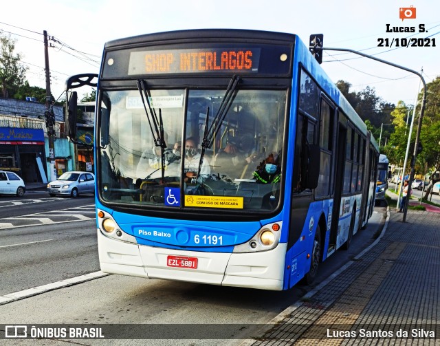 Viação Grajaú S.A. 6 1191 na cidade de São Paulo, São Paulo, Brasil, por Lucas Santos da Silva. ID da foto: 9405585.