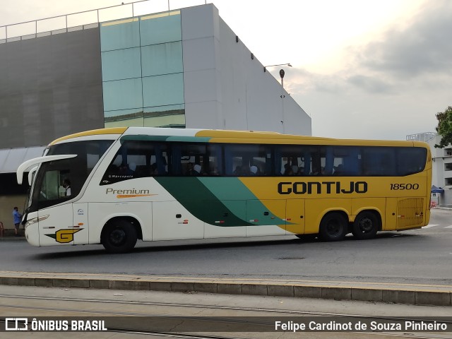 Empresa Gontijo de Transportes 18500 na cidade de Rio de Janeiro, Rio de Janeiro, Brasil, por Felipe Cardinot de Souza Pinheiro. ID da foto: 9408311.